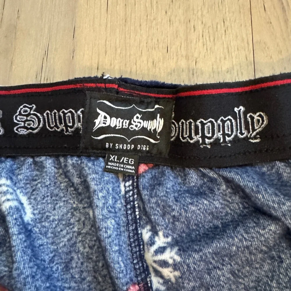 Dogg Supply by Snoop Dogg Mens XL Pajama Pants Navy Elf Paisley‎ Snowflake